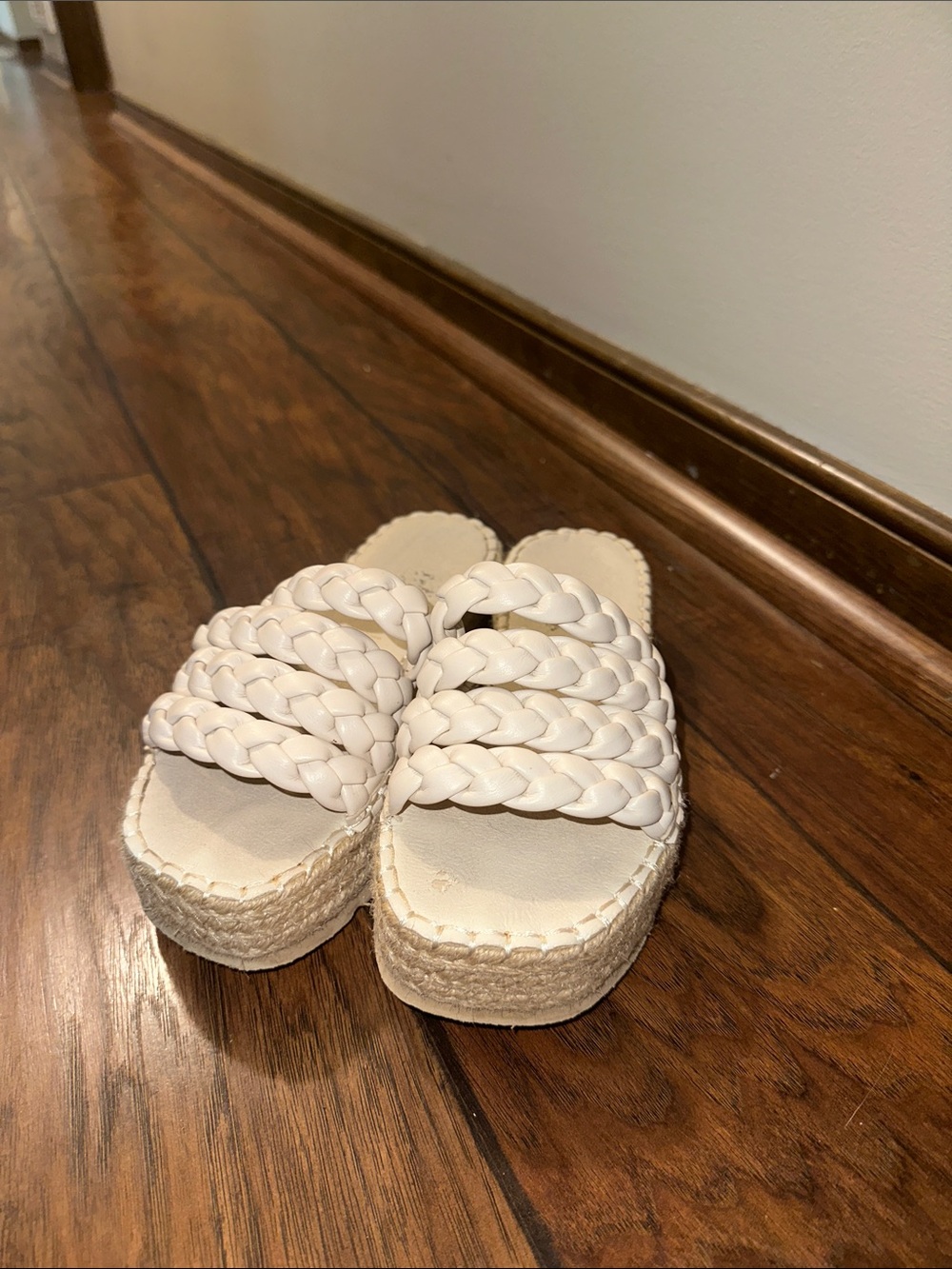Braided Espadrille Slide Sandals — Cream